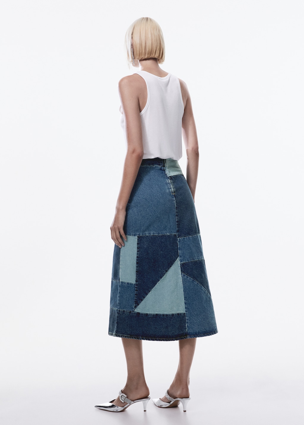 Patchwork denim skirt - Reverse of the article