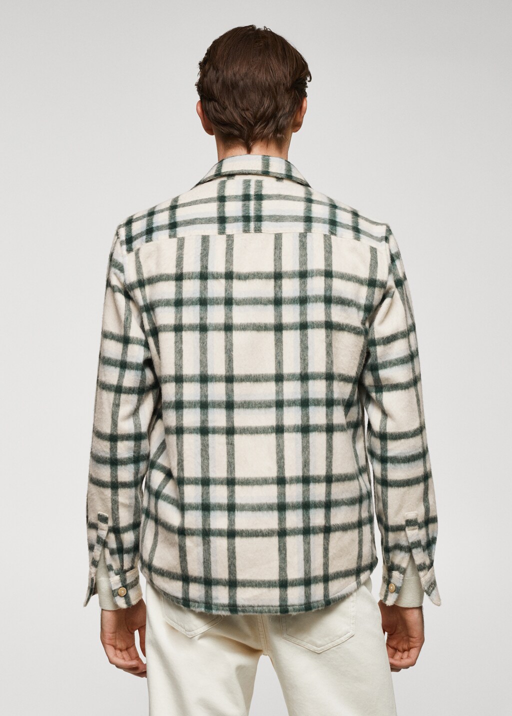 Check wool-blend overshirt - Reverse of the article