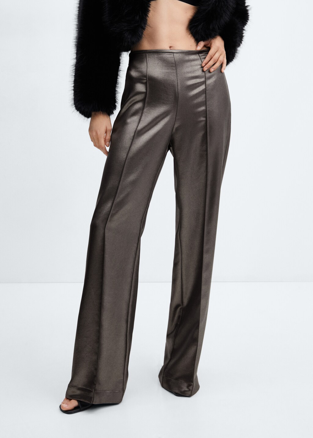 Broek met metallic effect - Middenvlak