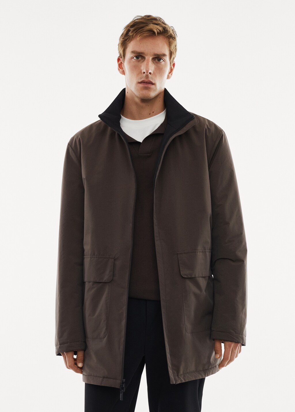 Reversible water-repellent quilted parka - Medium plane