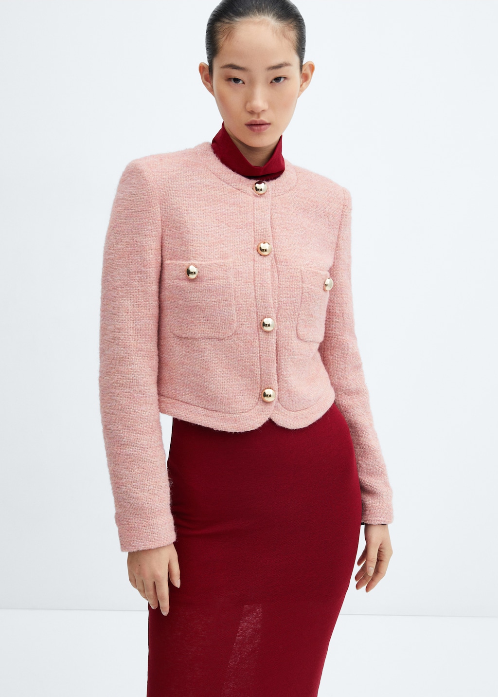 Knitted buttoned jacket - Medium plane