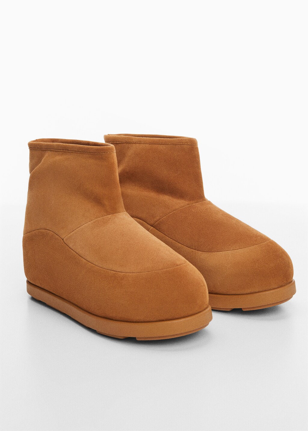 Fur-effect suede ankle boots - Medium plane