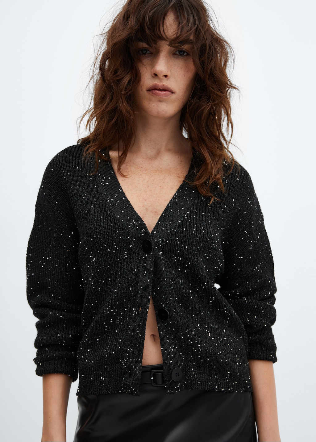 Paillettes knit cardigan - Medium plane