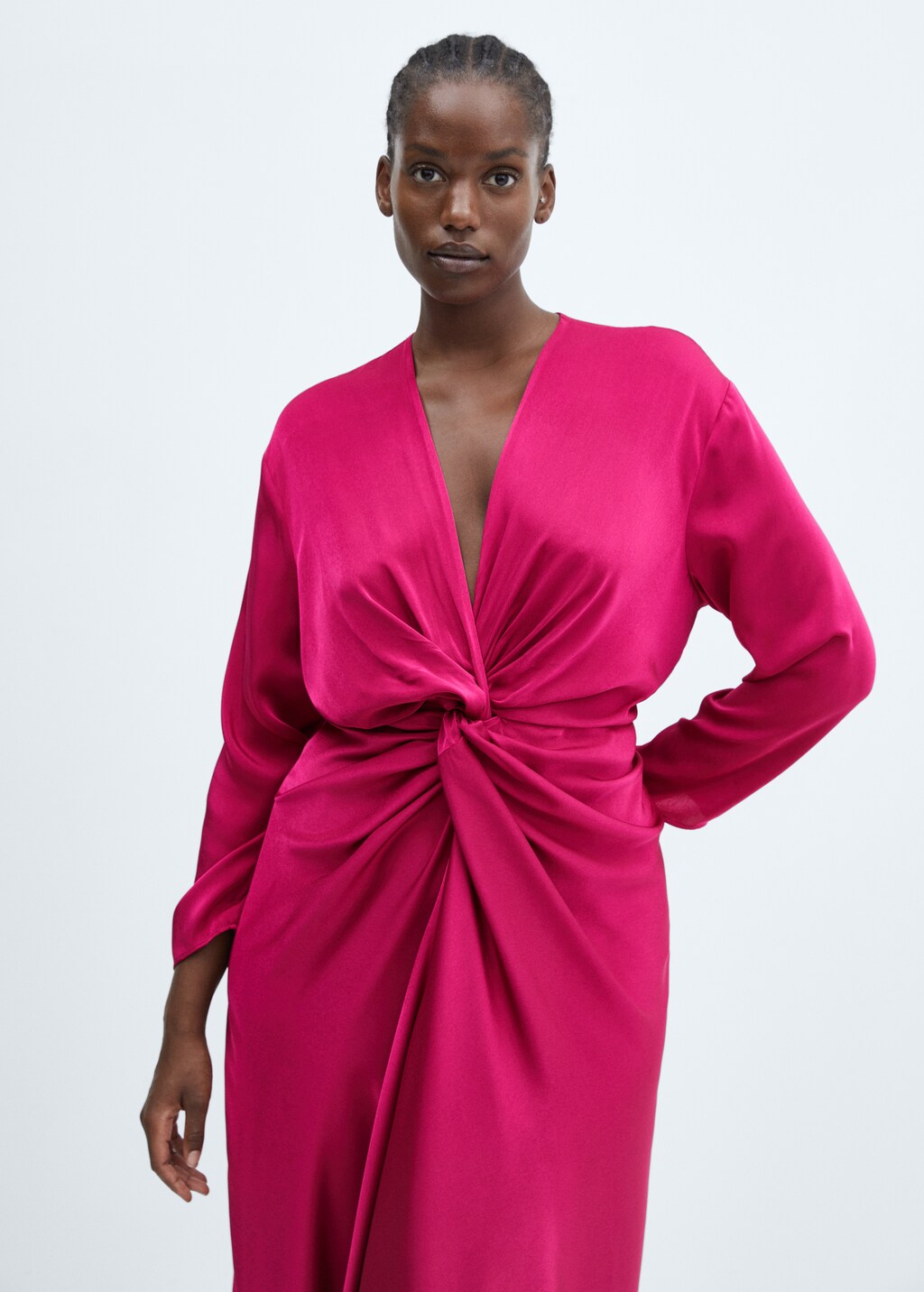 Satin dress with knot - Details of the article 5