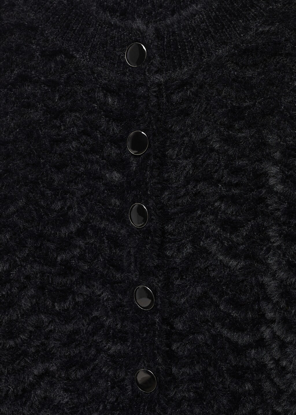 Buttoned fur-effect cardigan - Details of the article 8