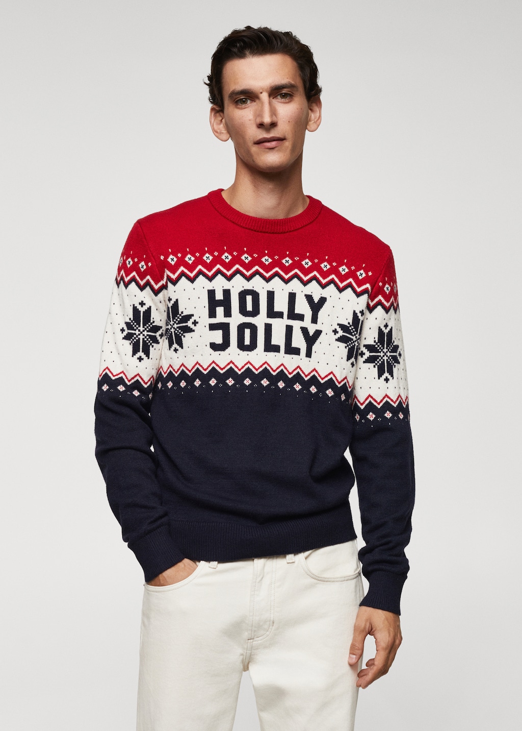 Christmas jacquard sweater - Medium plane