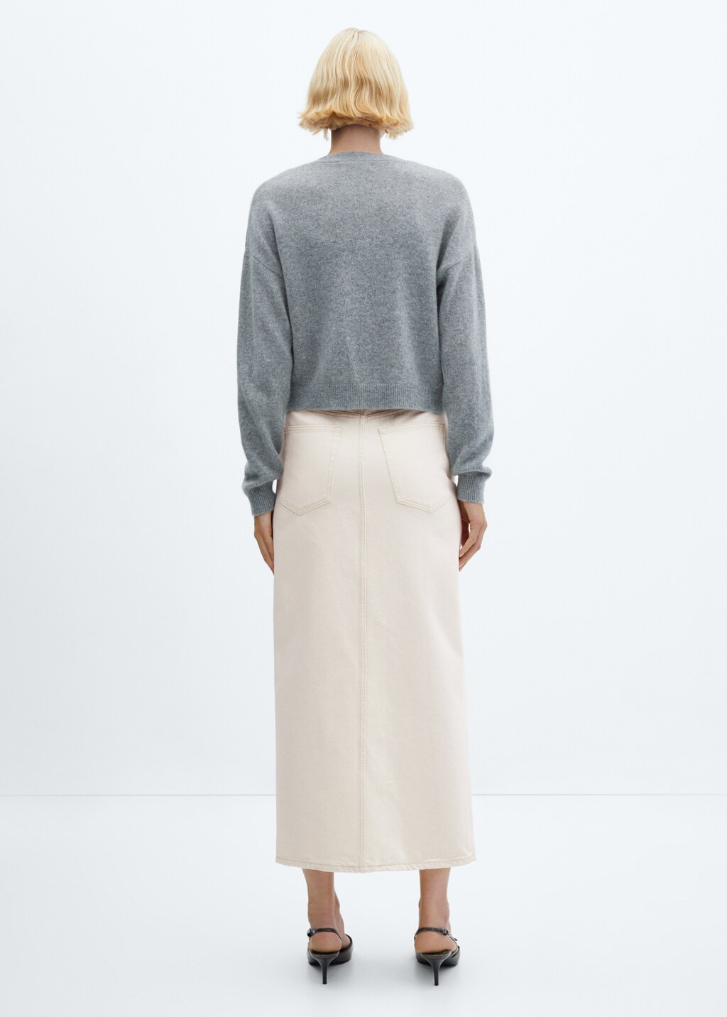 Slit denim skirt - Reverse of the article