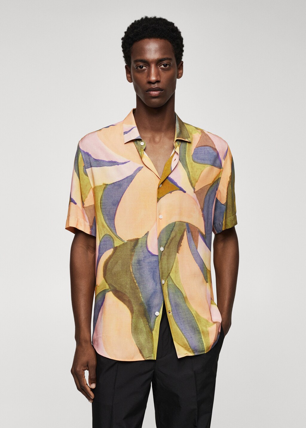 Printed short-sleeved shirt - Medium plane