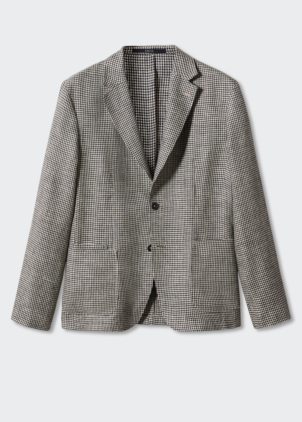 100% linen micro-houndstooth jacket - Article without model