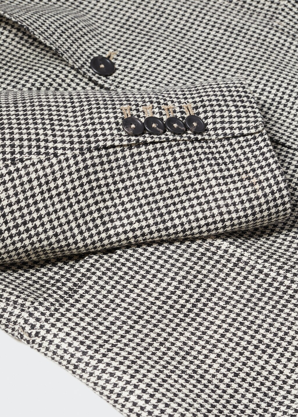 100% linen micro-houndstooth jacket - Details of the article 8