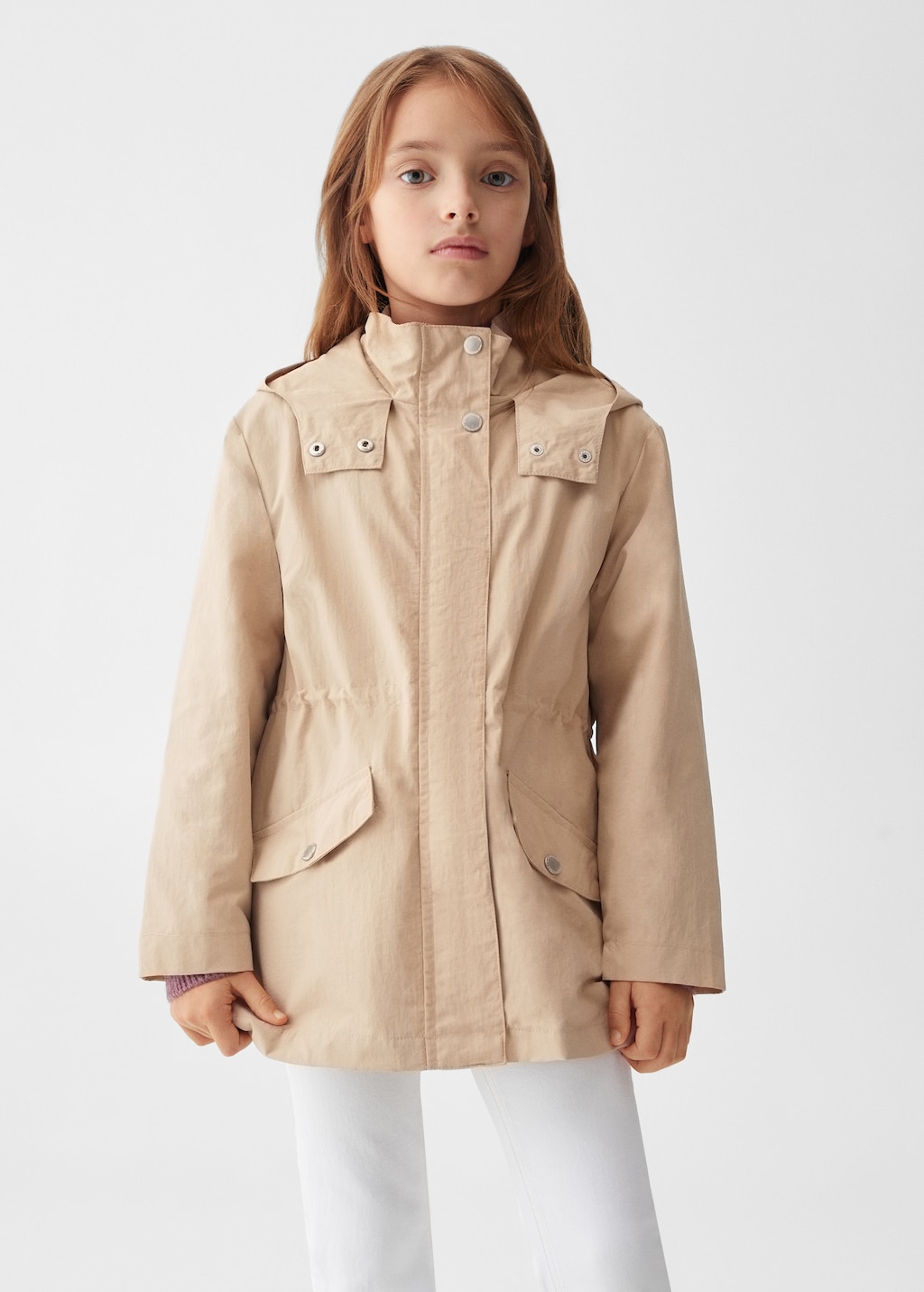 Hooded water-repellent parka - Medium plane