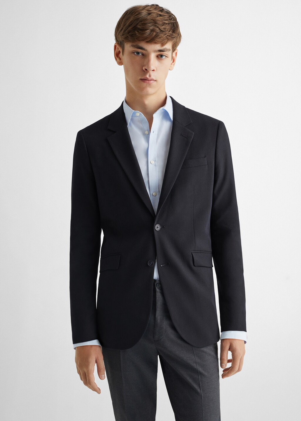 Textured regular fit suit blazer - Medium plane