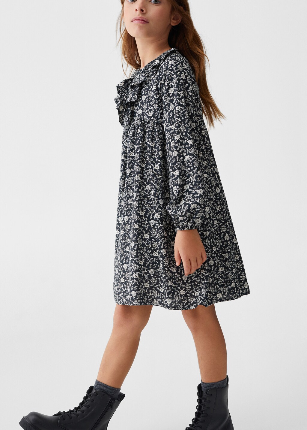 Ruffled printed dress - Medium plane