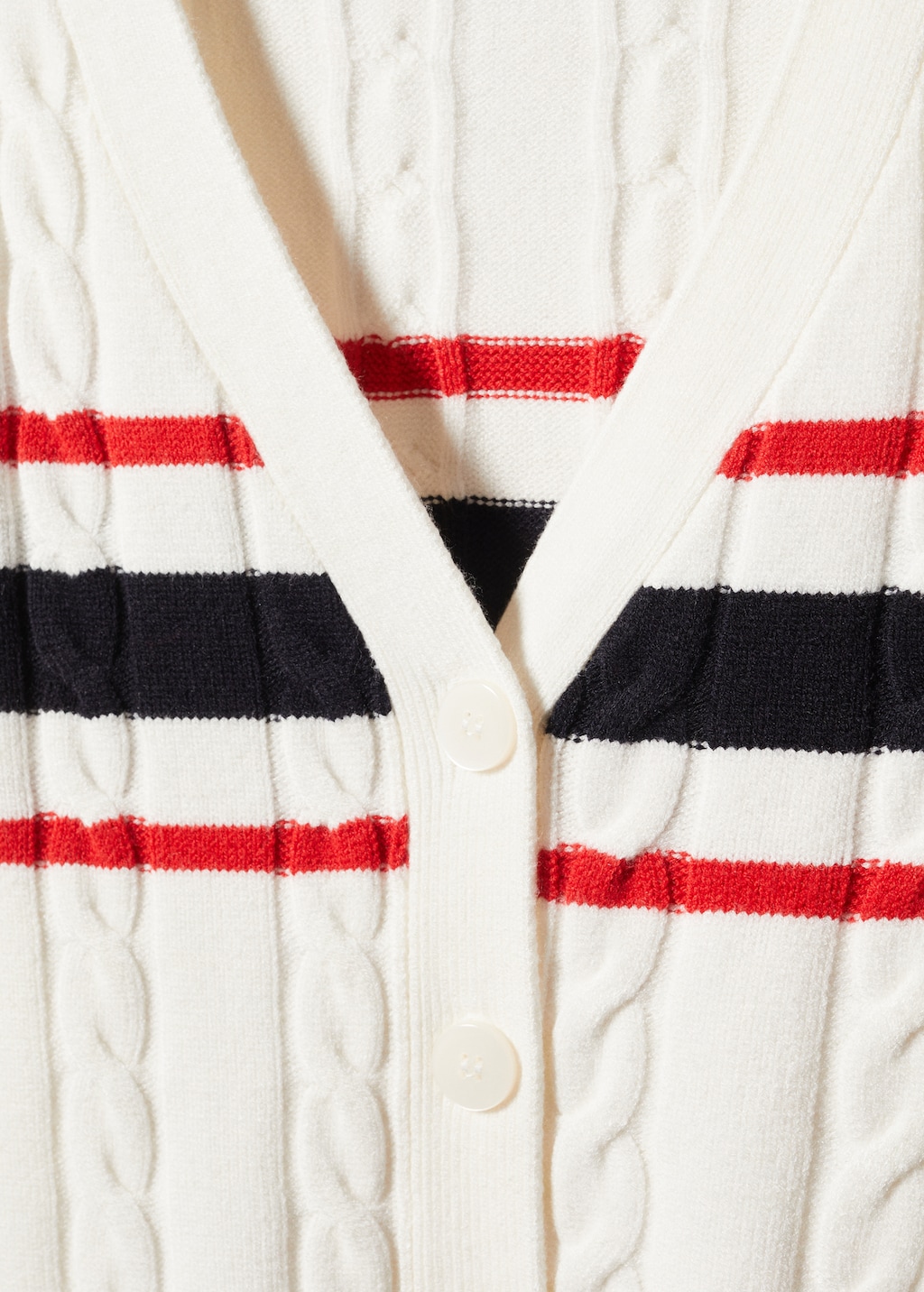 Striped plait-knitted cardigan - Details of the article 8