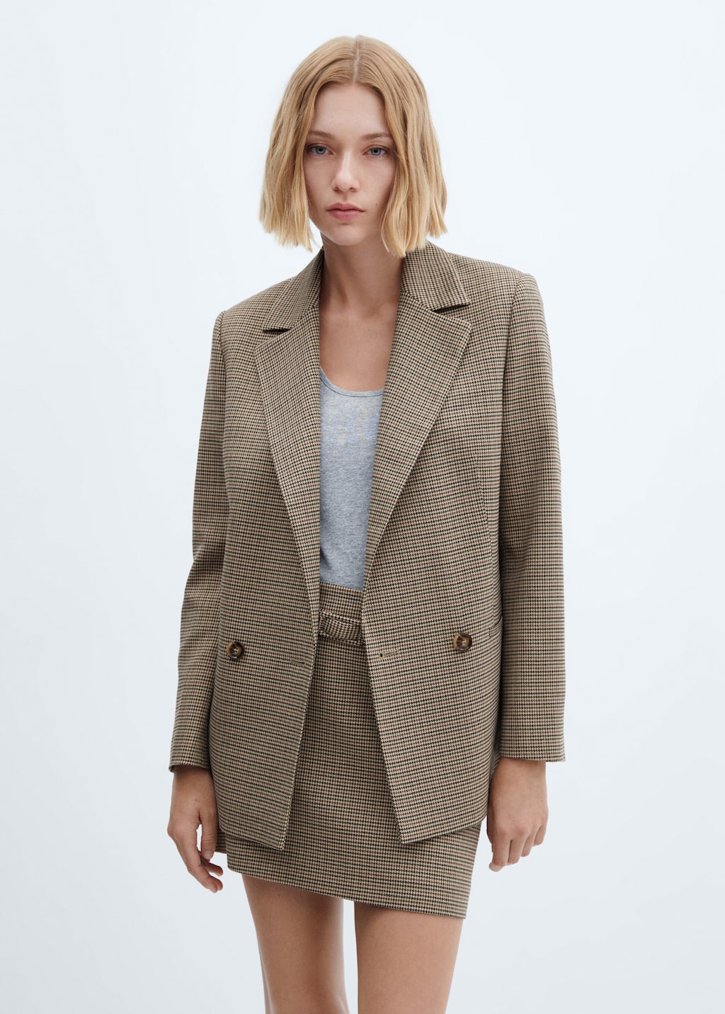 Gekruiste blazer met knoop - Middenvlak