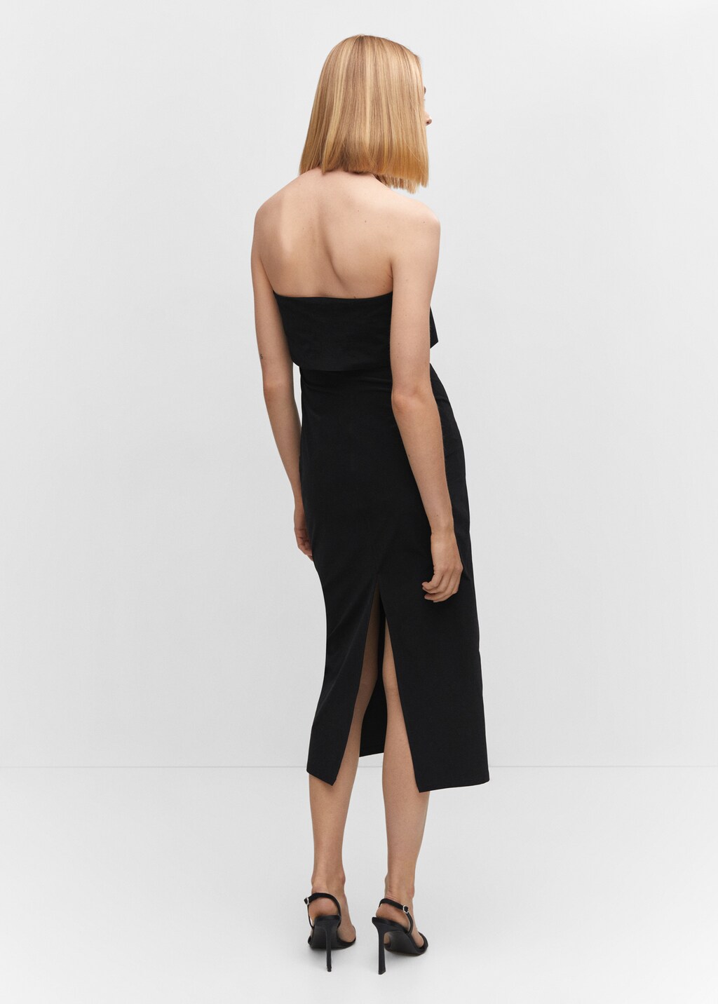 Strapless dress with slit - Reverse of the article