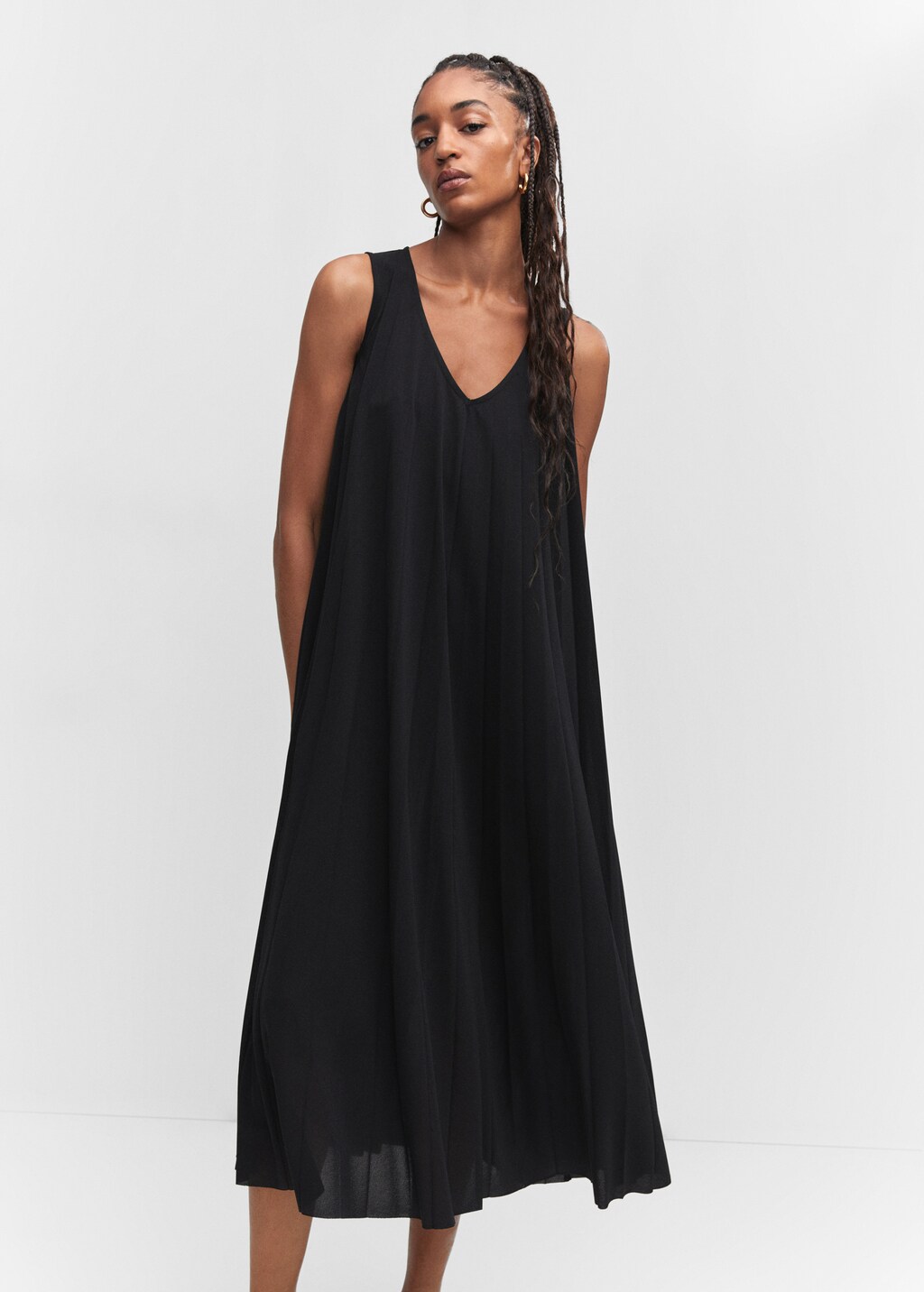 Pleated midi dress - Medium plane