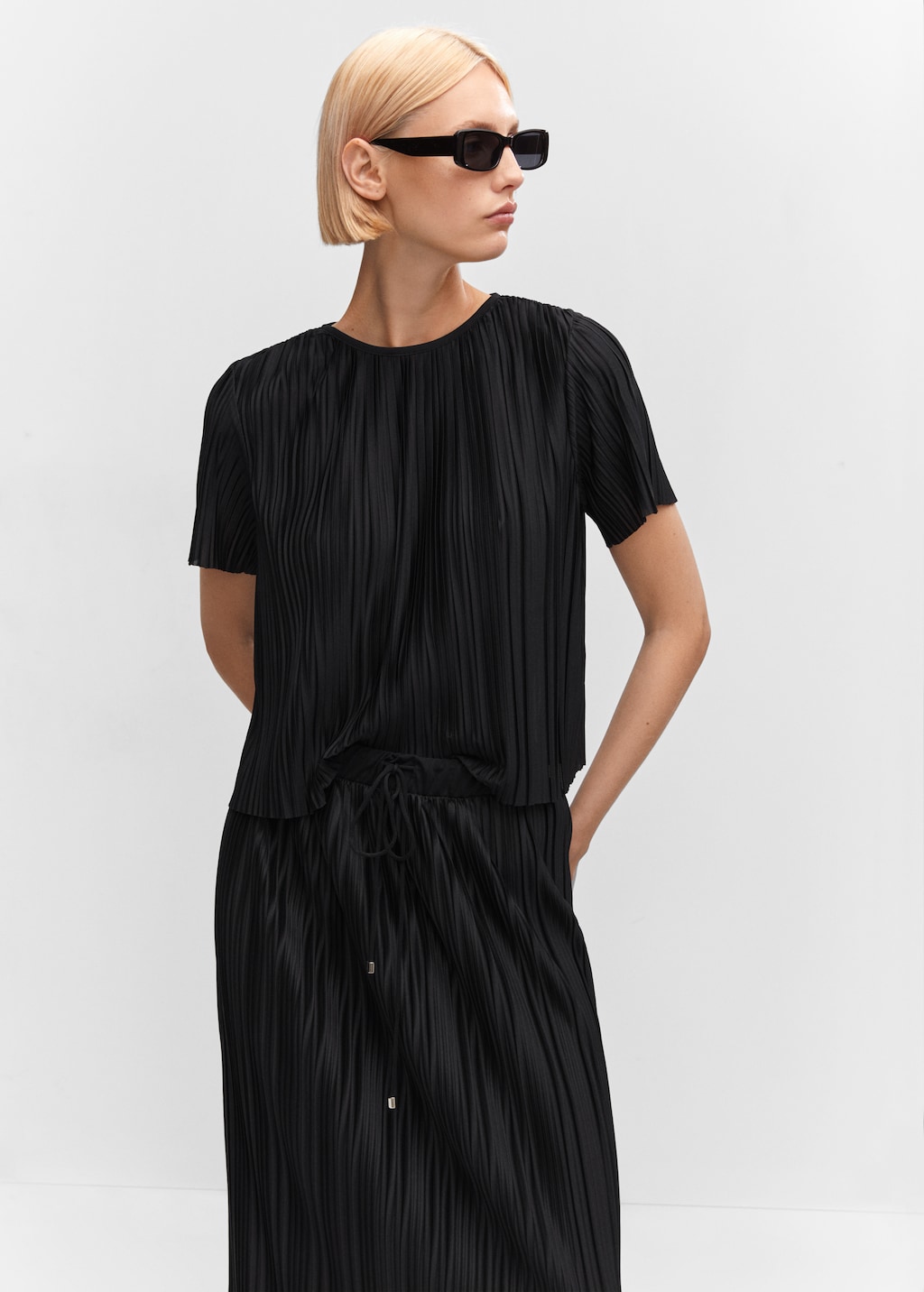 Oversize pleated t-shirt - Medium plane