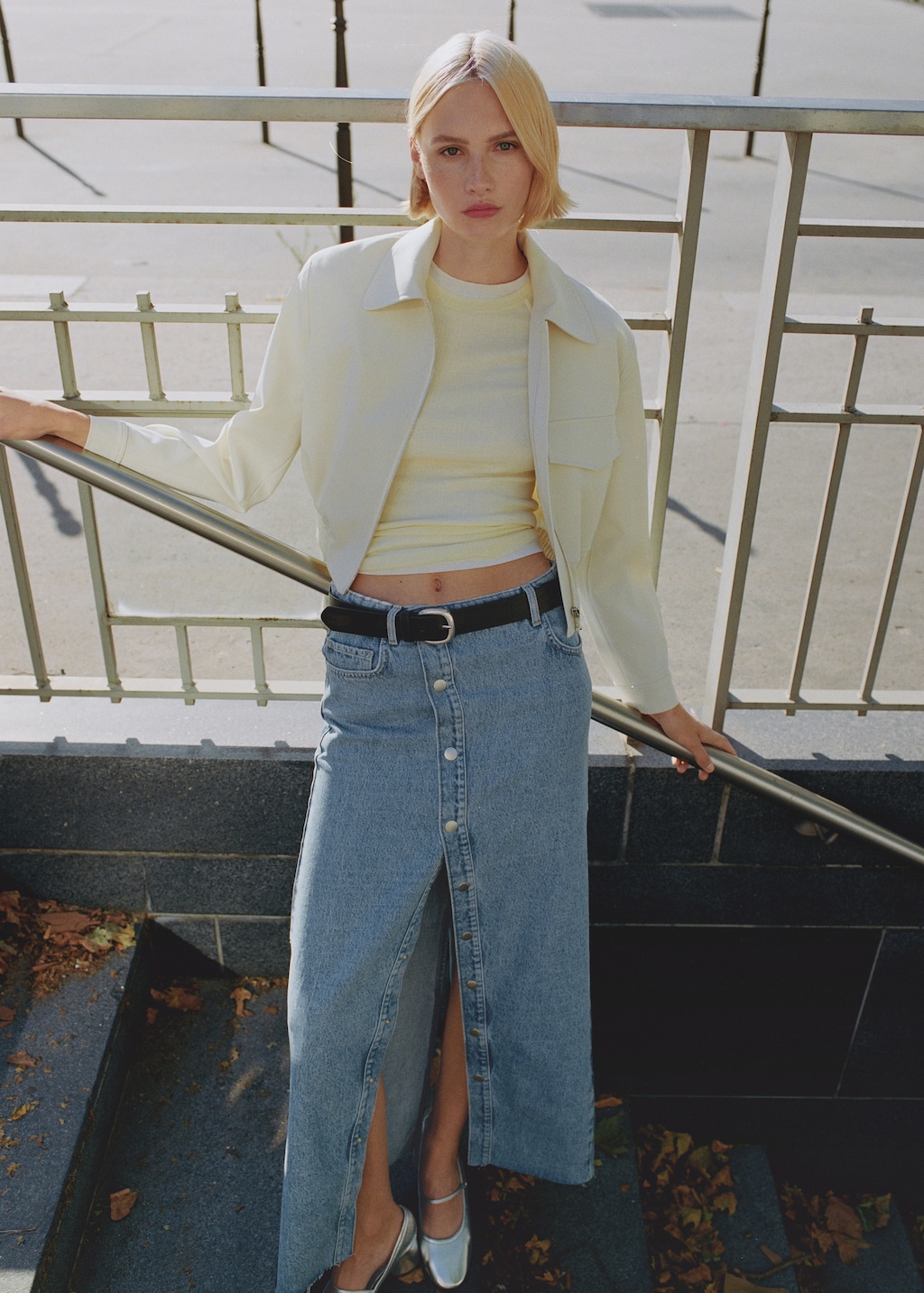 Denim skirt with buttons - Details of the article 7