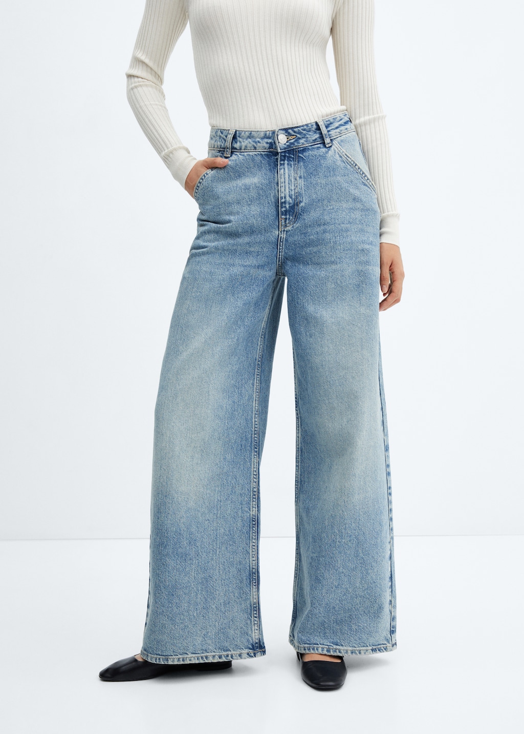 Wideleg mid-rise jeans - Medium plane