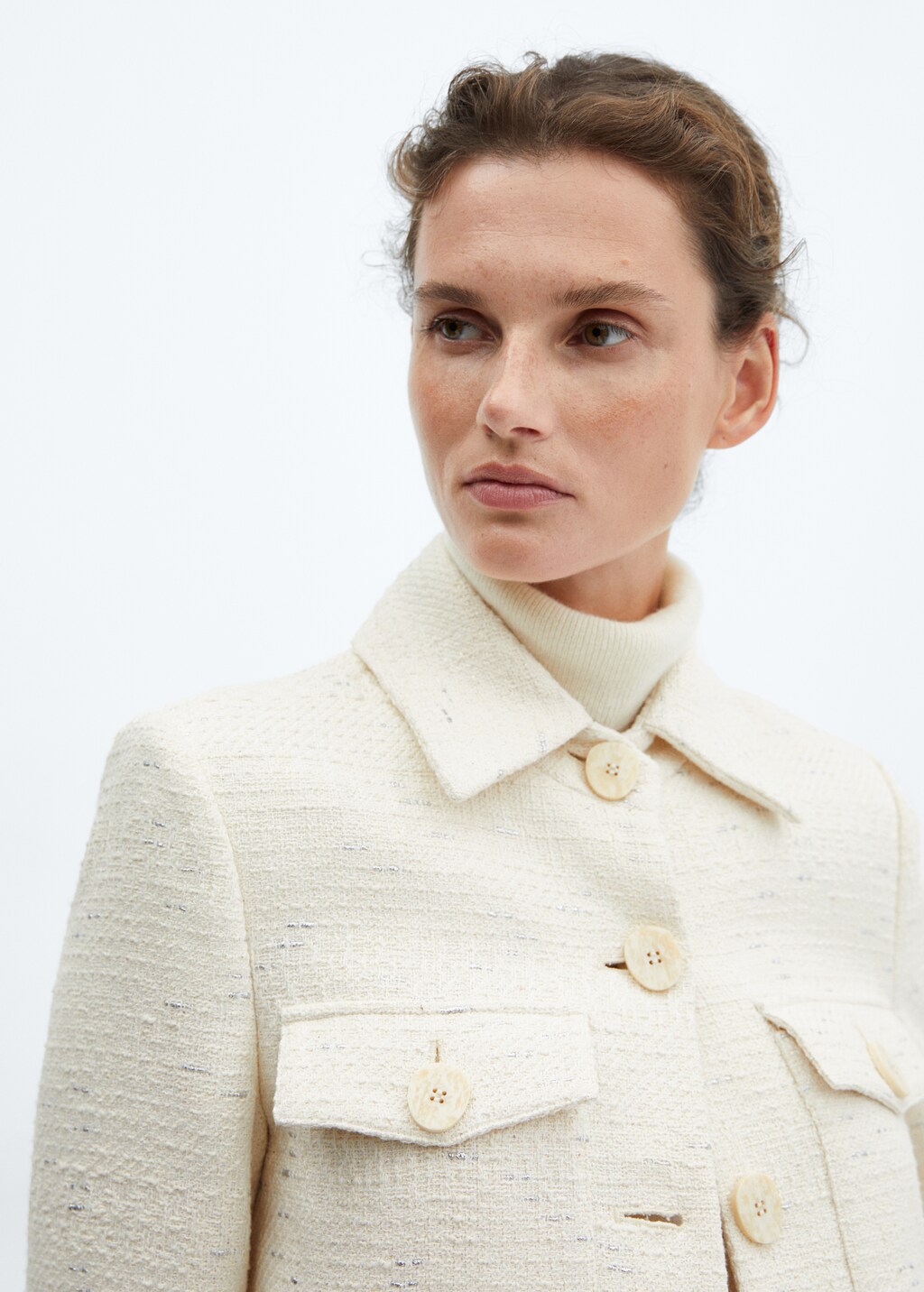 Cropped tweed jacket with pockets - Details of the article 1