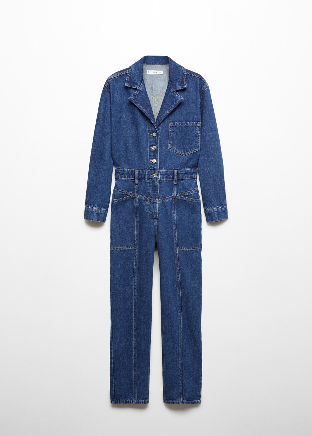 Denim jumpsuit met revers - Artikel zonder model