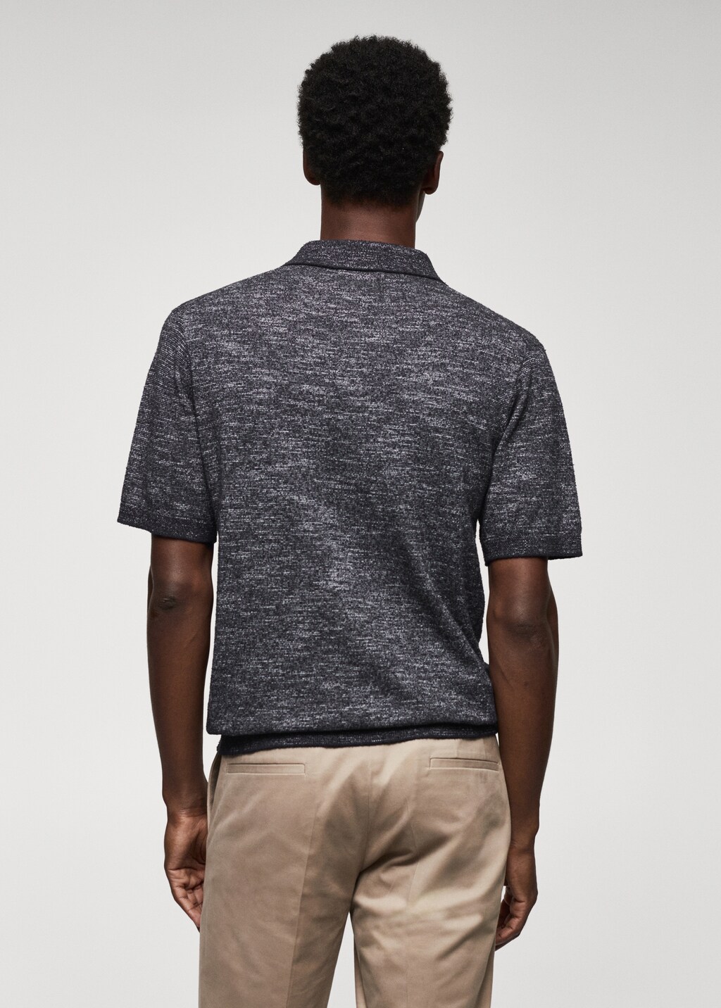 Flecked knit cotton polo - Reverse of the article