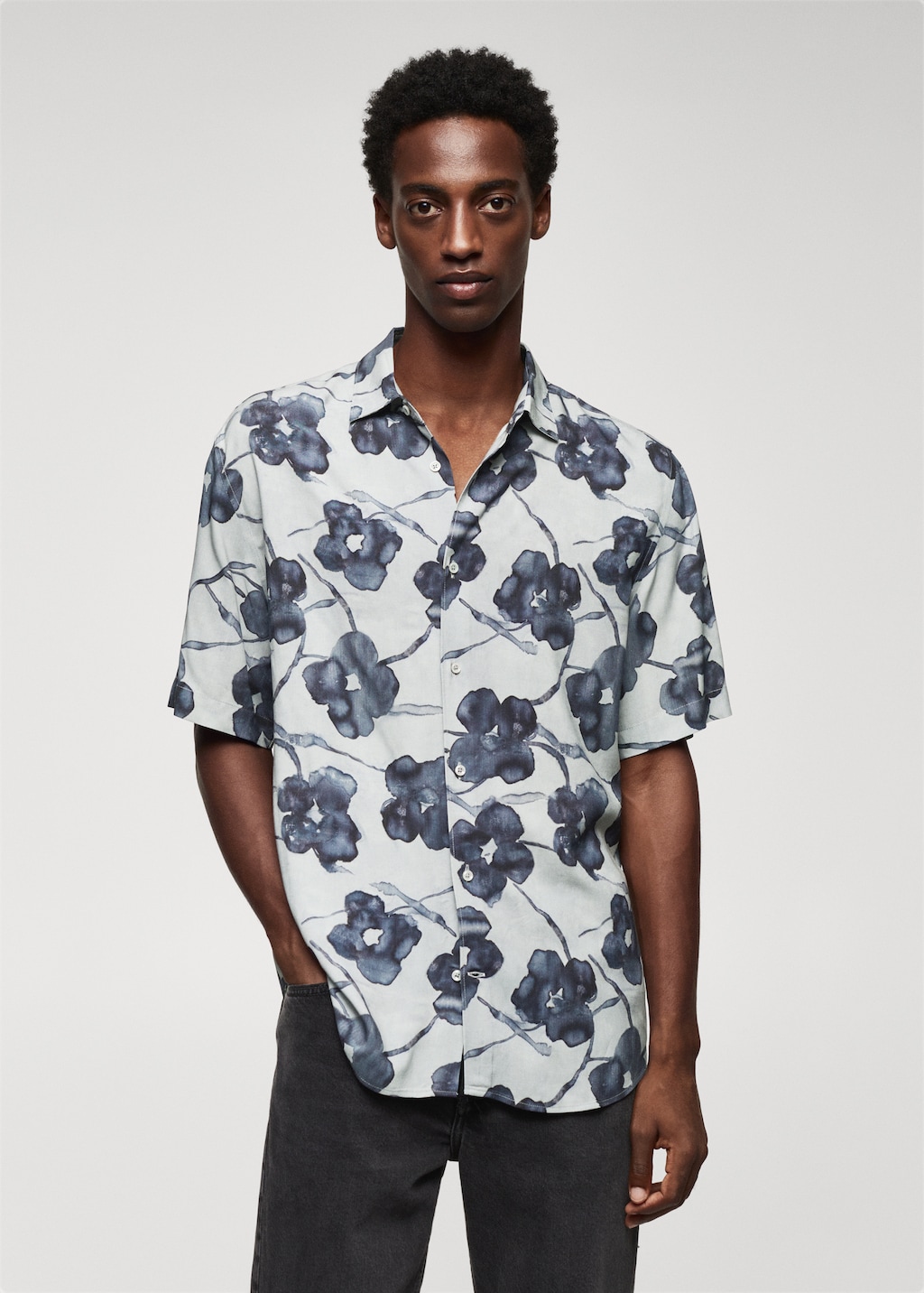 Flowy floral print shirt - Medium plane