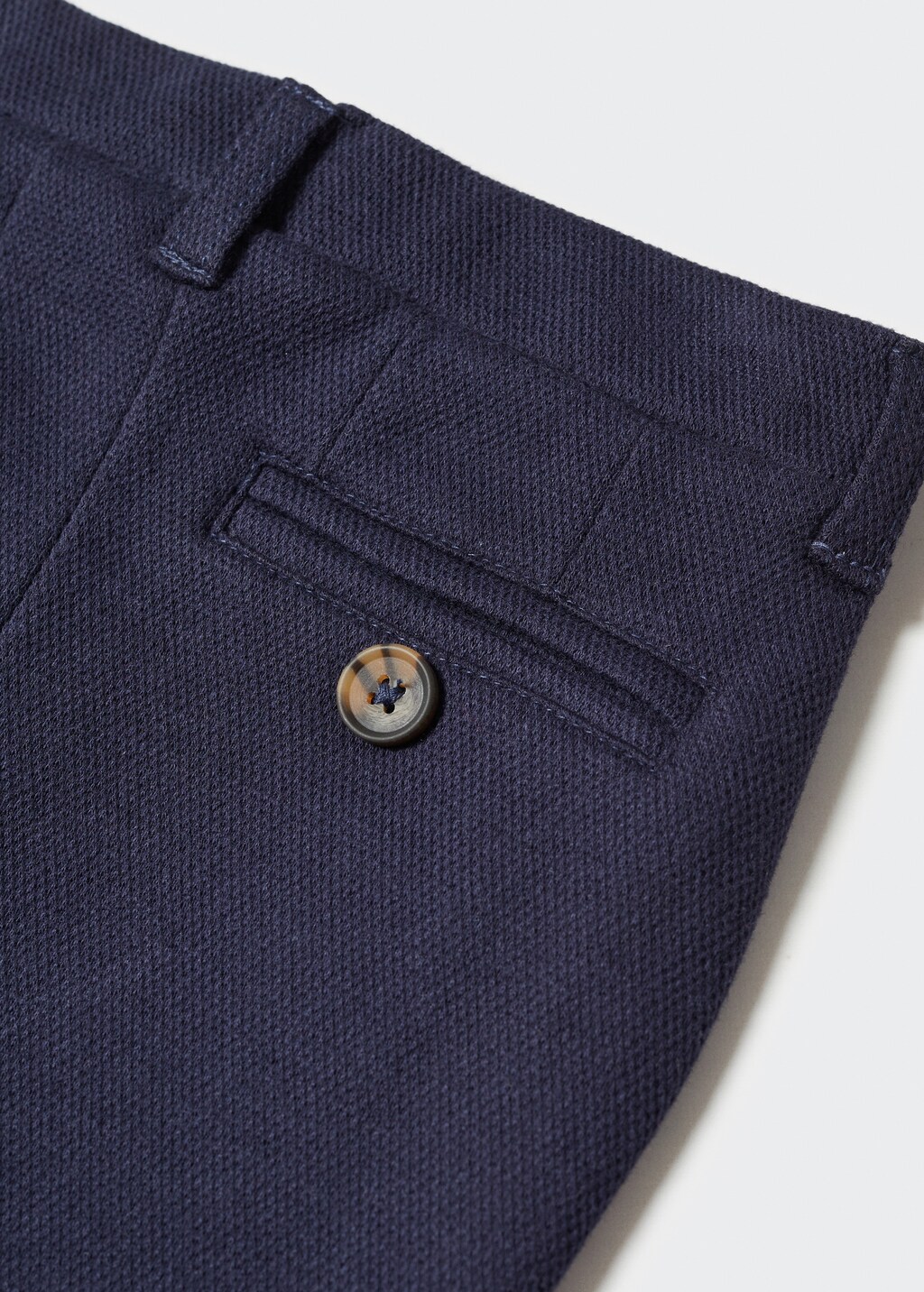 Textured slim fit suit trousers - Details of the article 8