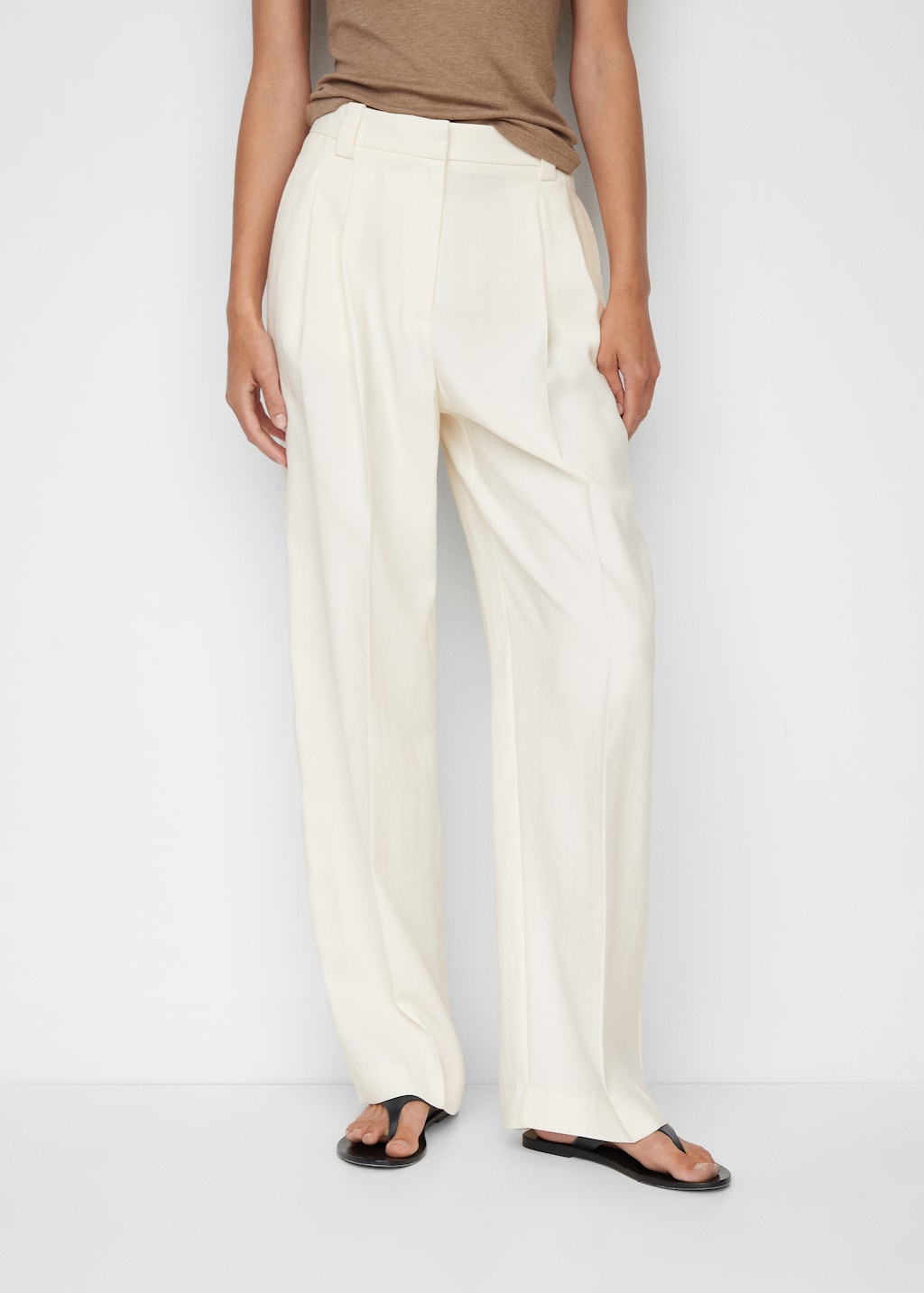 Wideleg pleated trousers - Medium plane