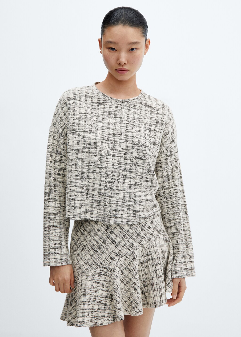 Asymmetrical tweed skirt - Medium plane