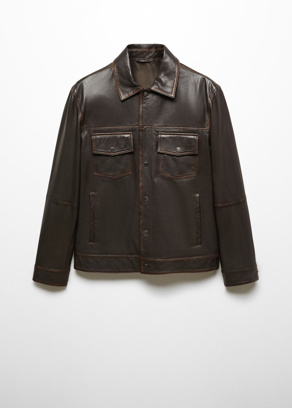 Leather jacket with worn effect - Article without model