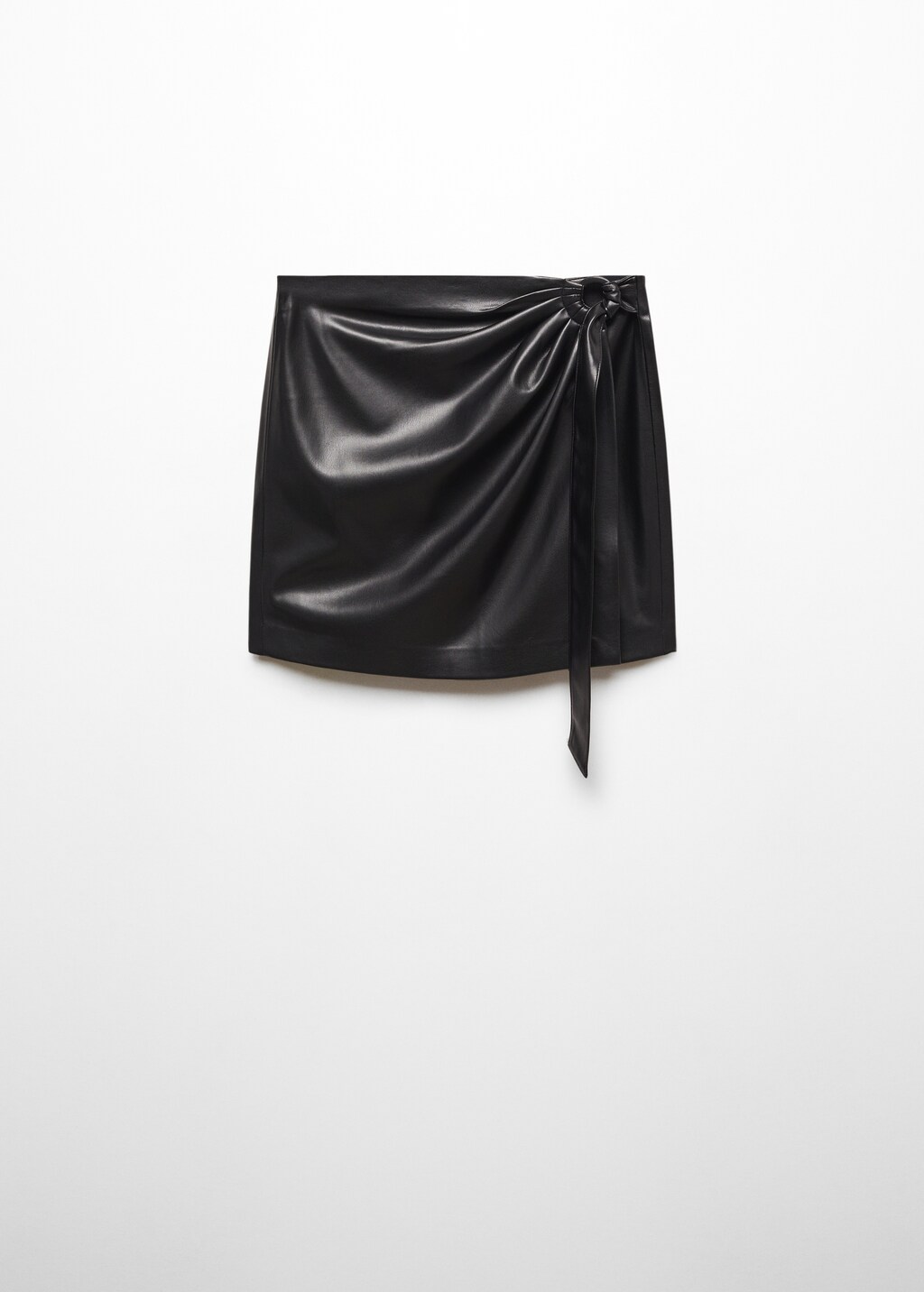 Short leather-effect skirt with buckle - Article without model