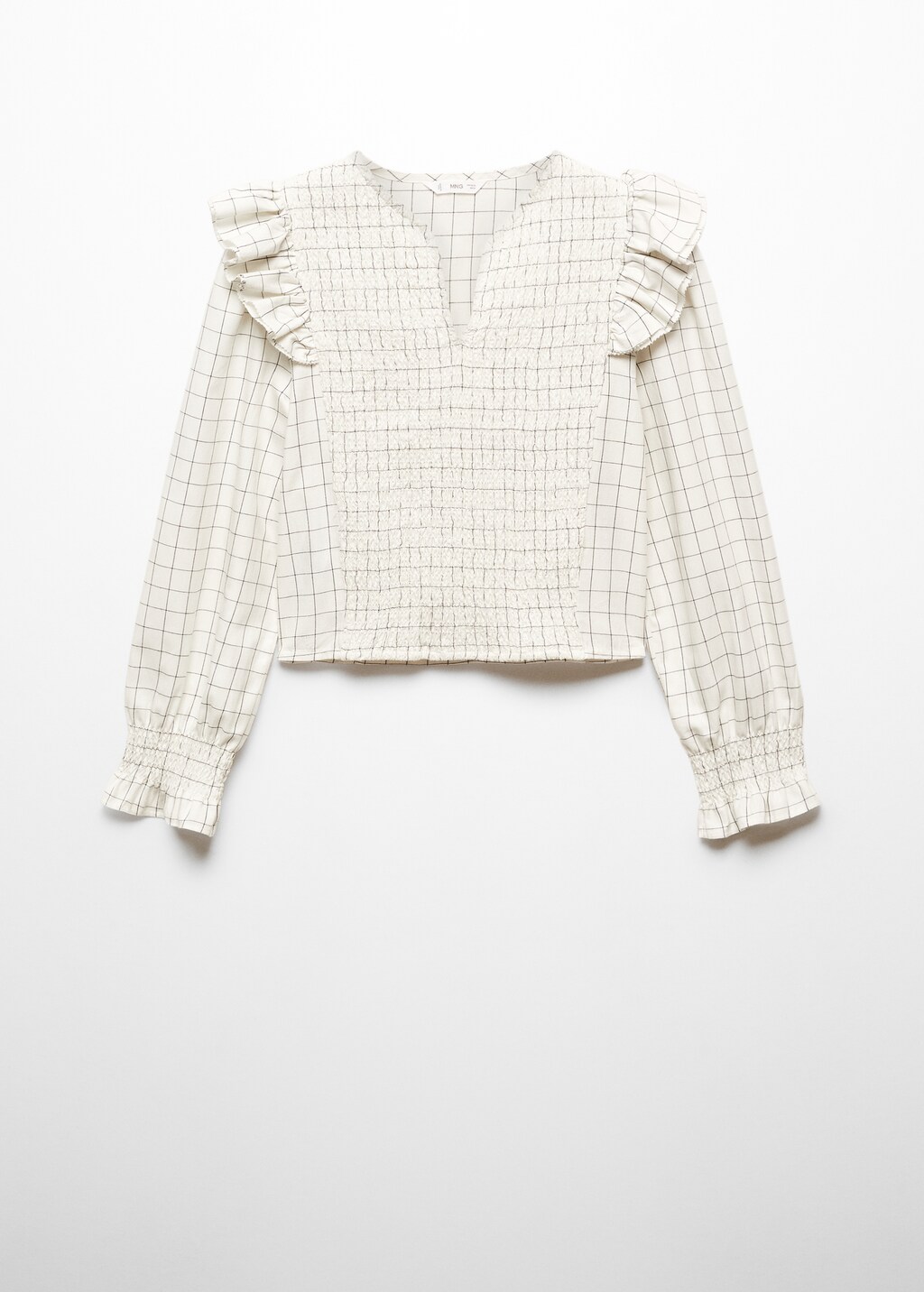 Checked frill blouse - Article without model