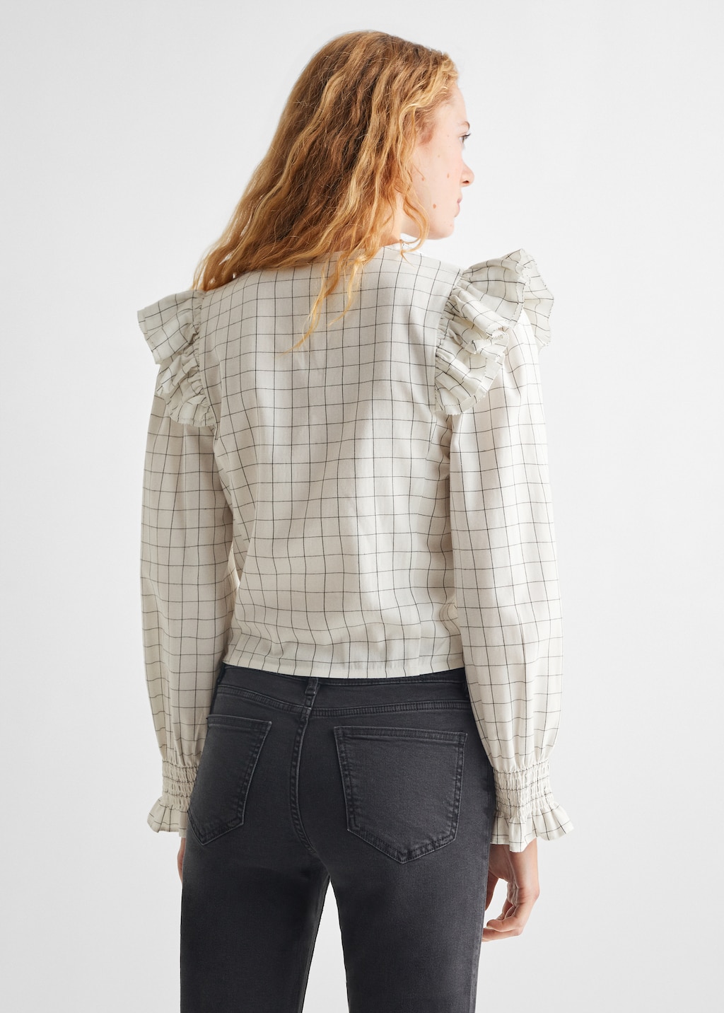 Checked frill blouse - Reverse of the article