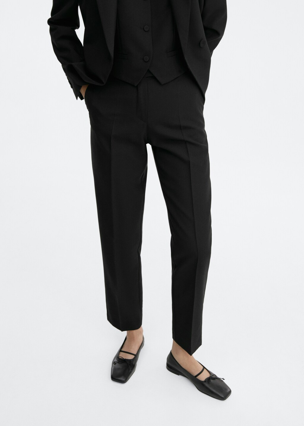 Straight wool suit pants - Medium plane