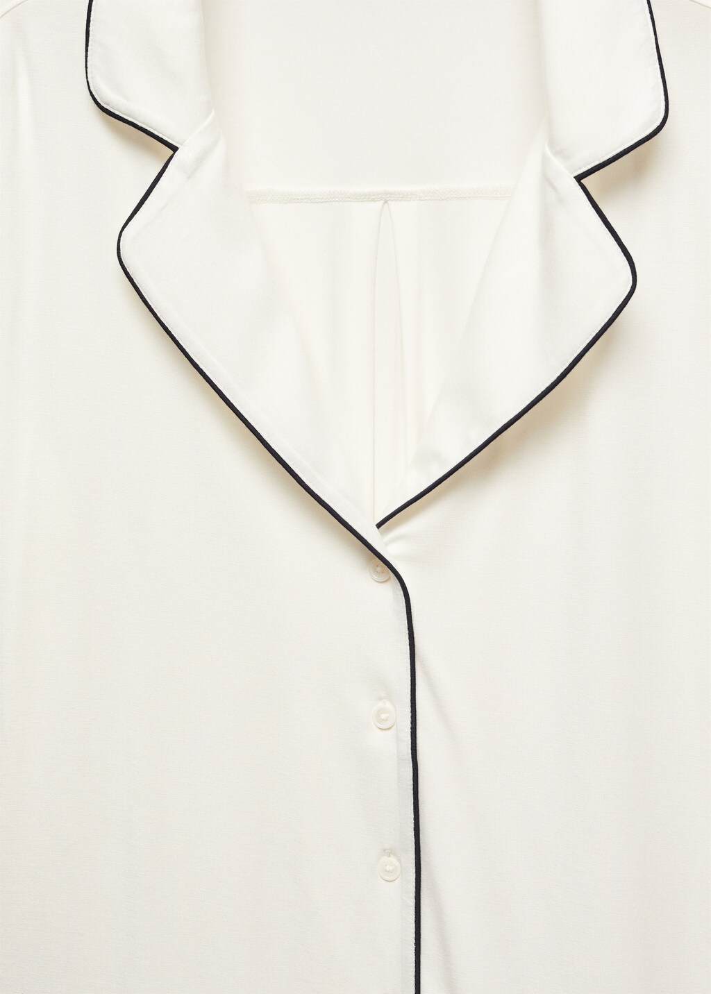 Pajama shirt with contrast piping - Details of the article 8