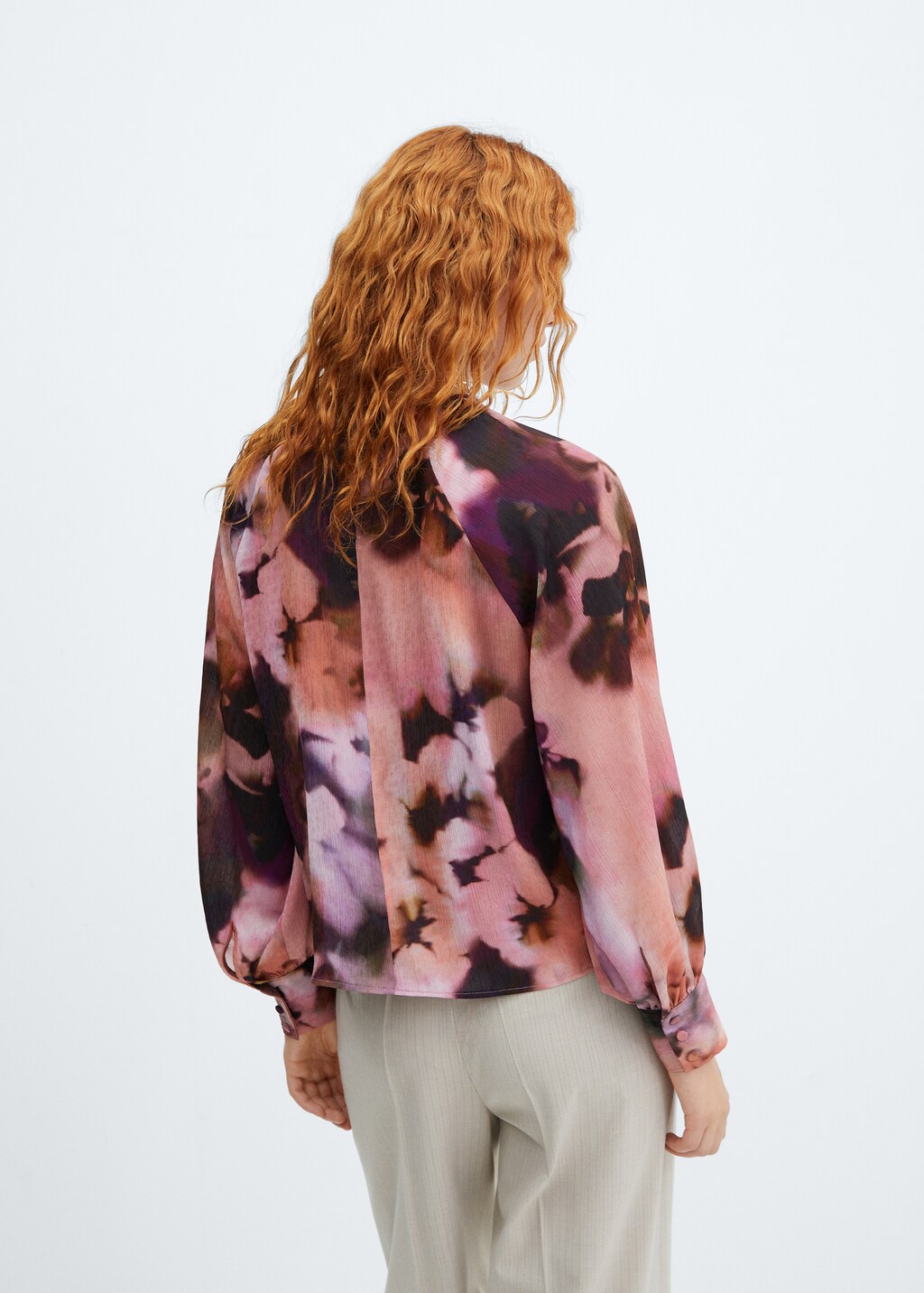 Puffed sleeves floral shirt - Reverse of the article