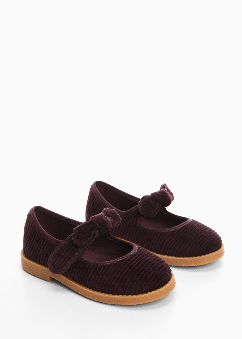 Shoes with corduroy bow  - Medium plane