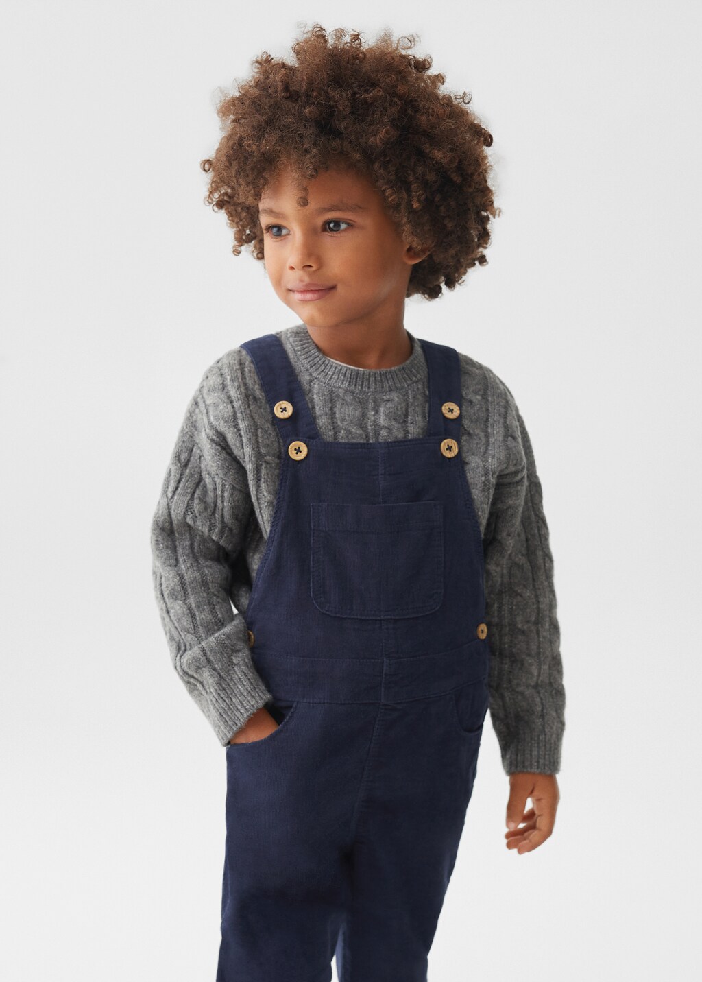 Long corduroy dungarees - Medium plane