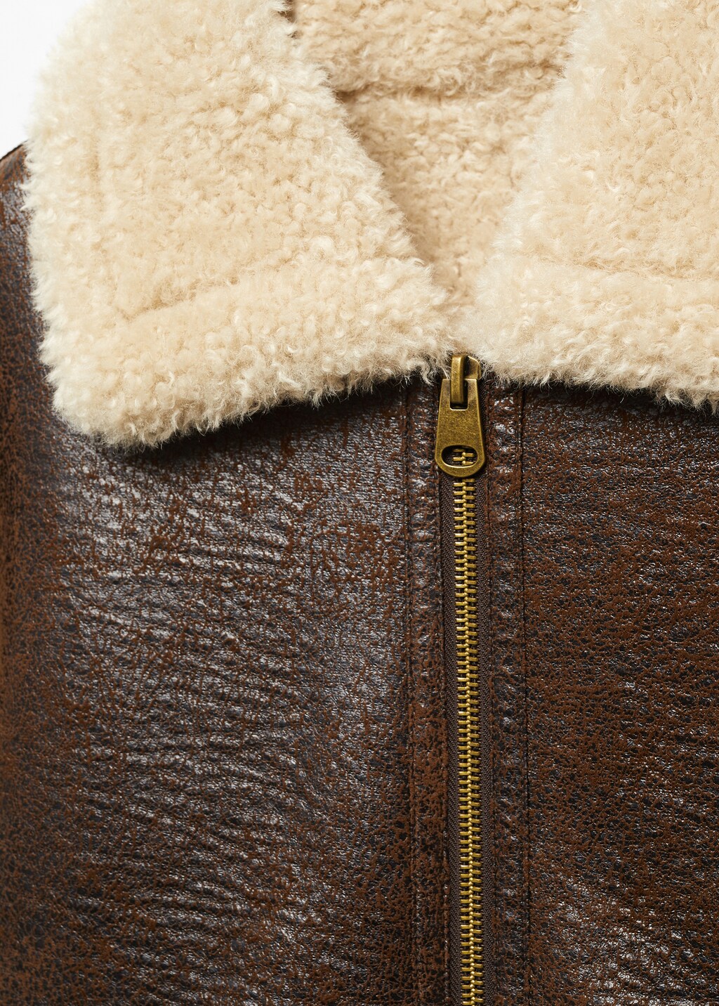 Vintage-effect shearling jacket - Details of the article 8