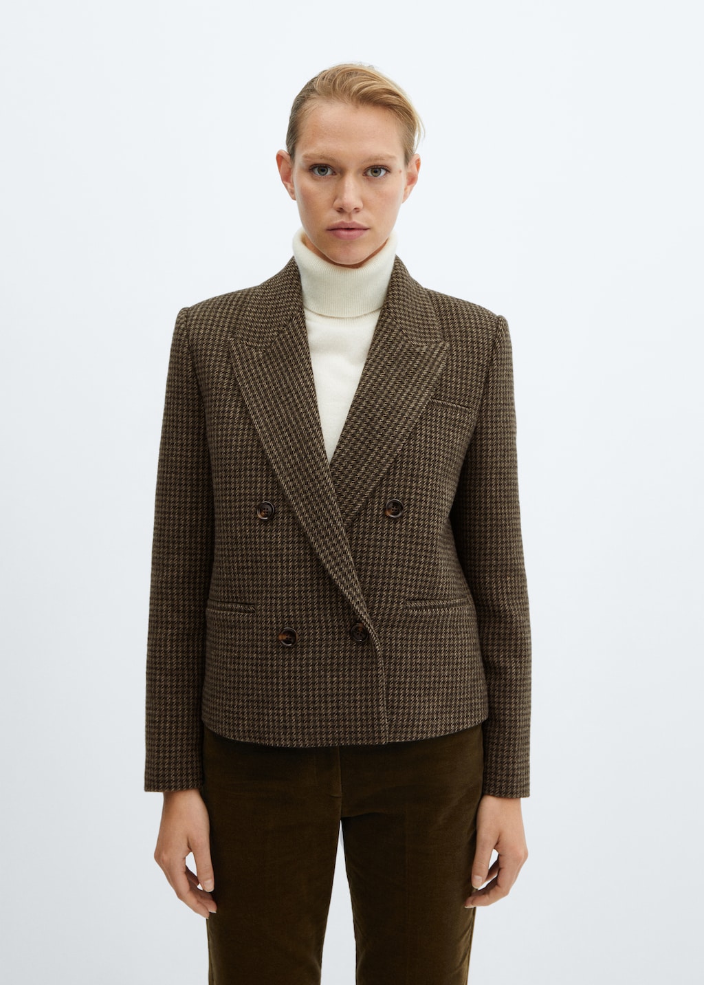 Cropped wool blazer - Medium plane