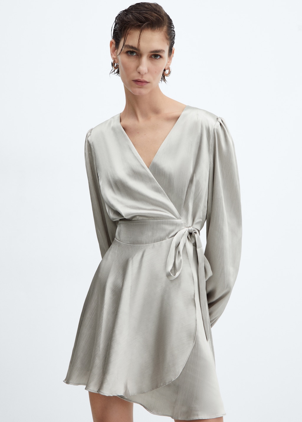 Wrapped satin dress - Medium plane