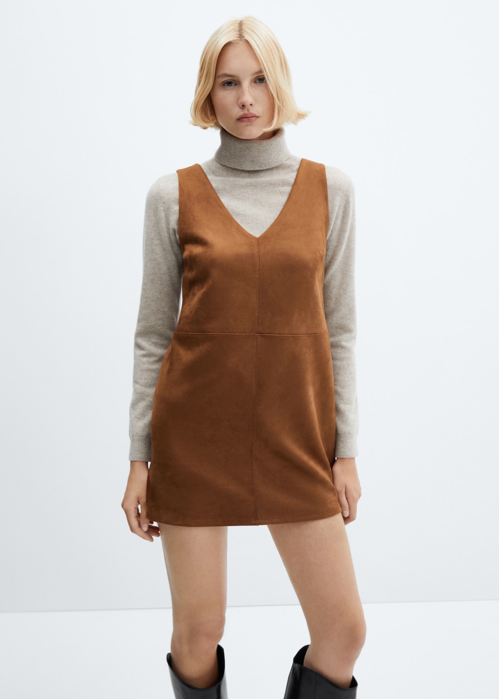 Straight suede dress - Medium plane