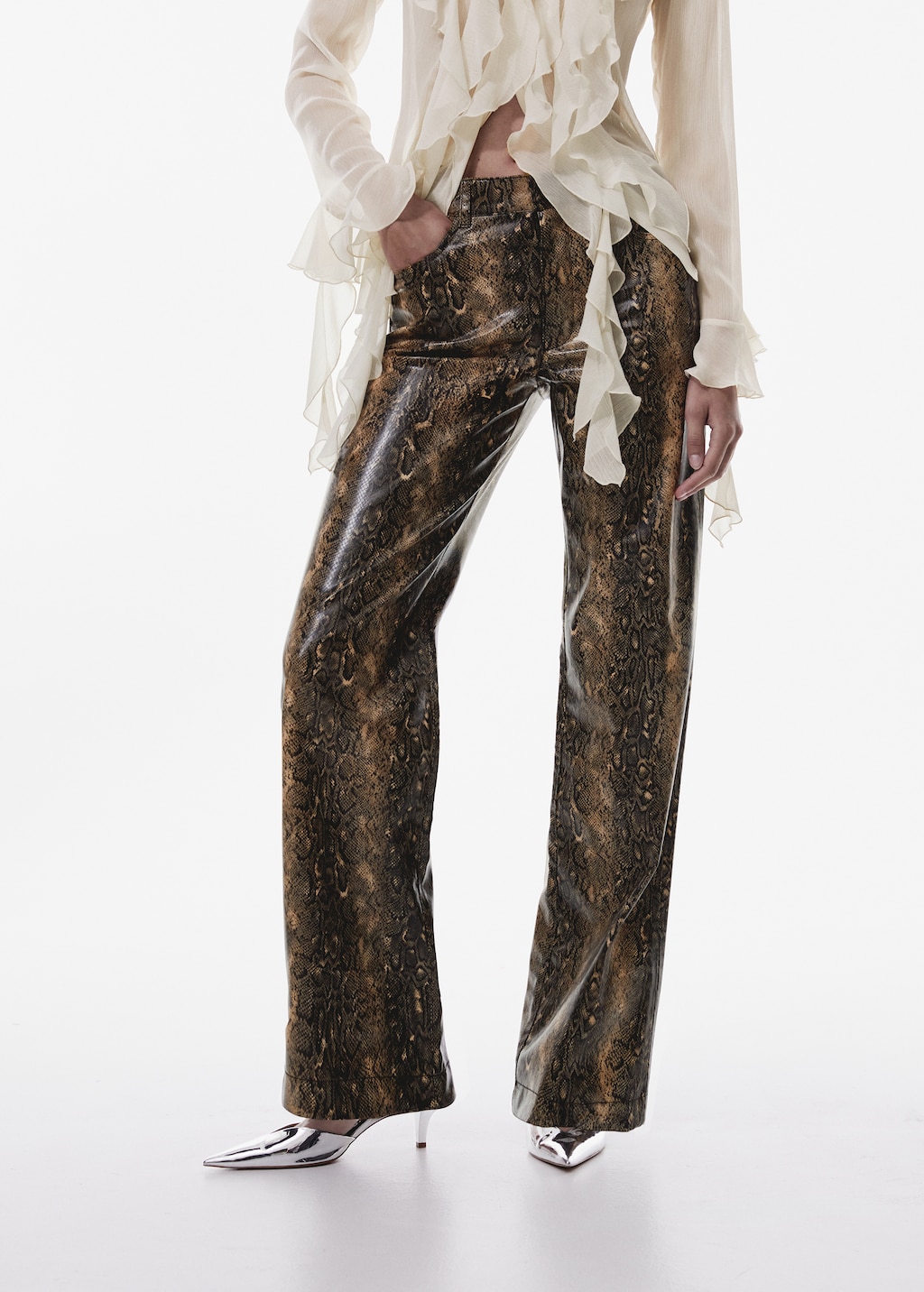 Snake print trousers - Medium plane