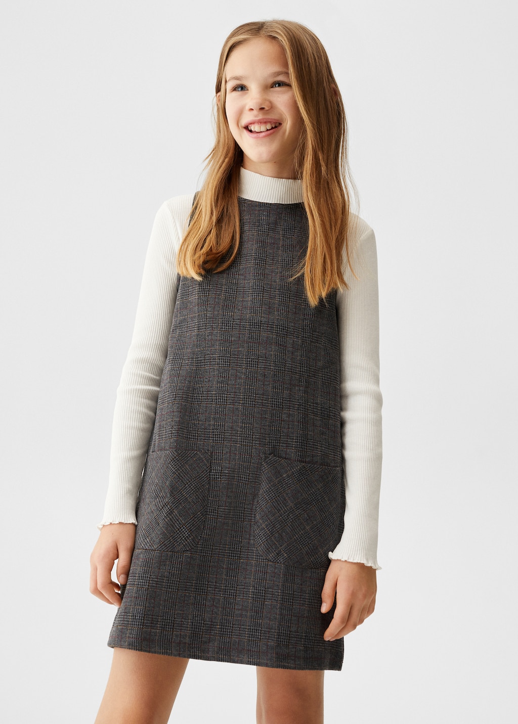 Checked pinafore dress - Medium plane