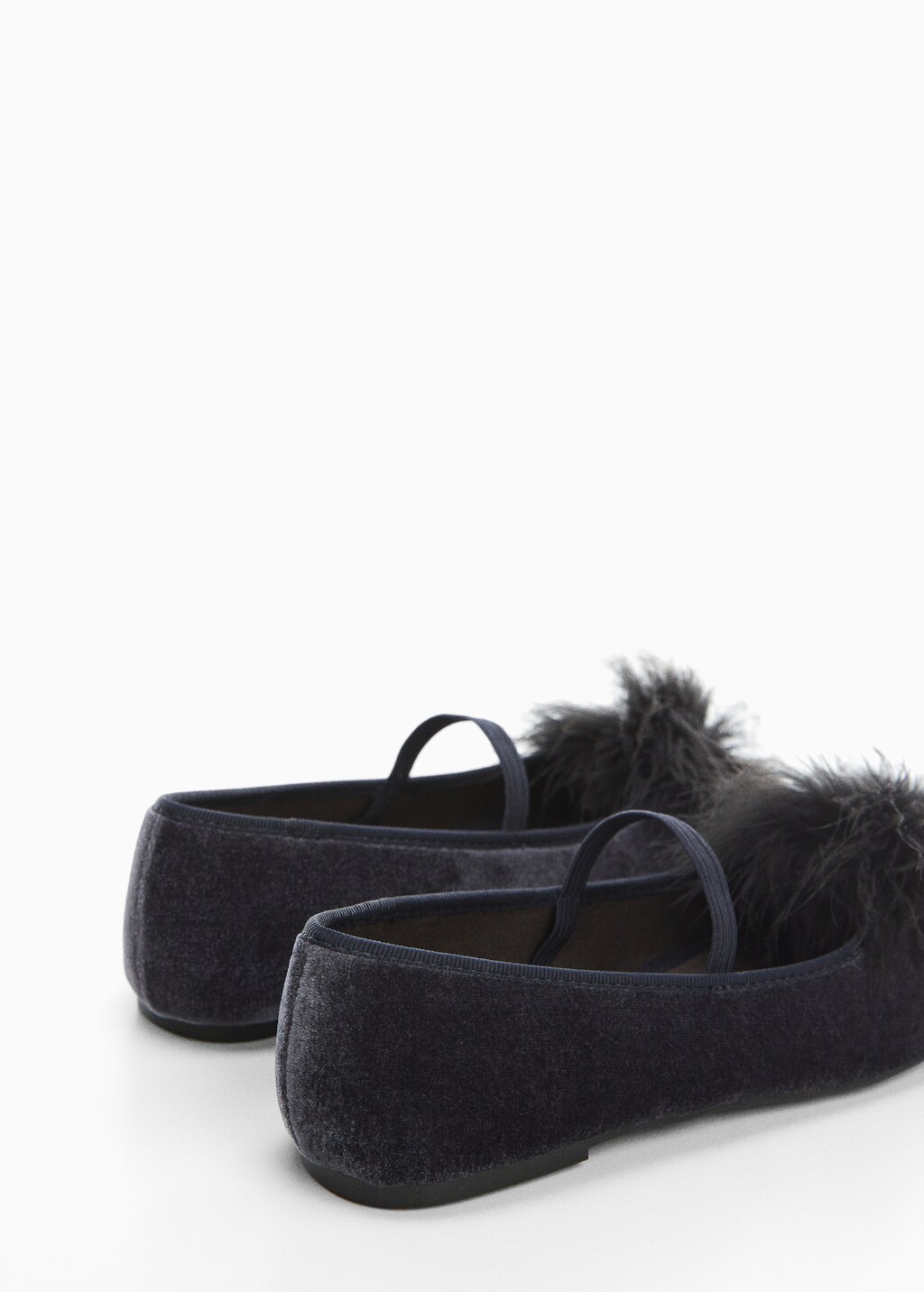 Velvet ballerinas with pom-pom - Details of the article 1