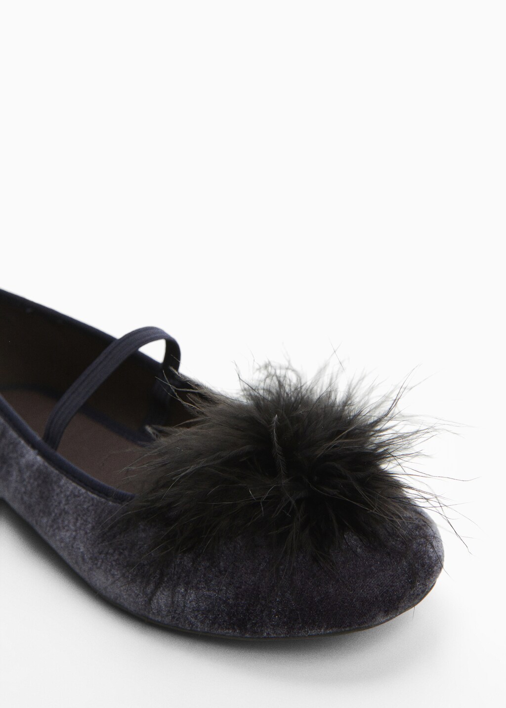 Velvet ballerinas with pom-pom - Details of the article 2