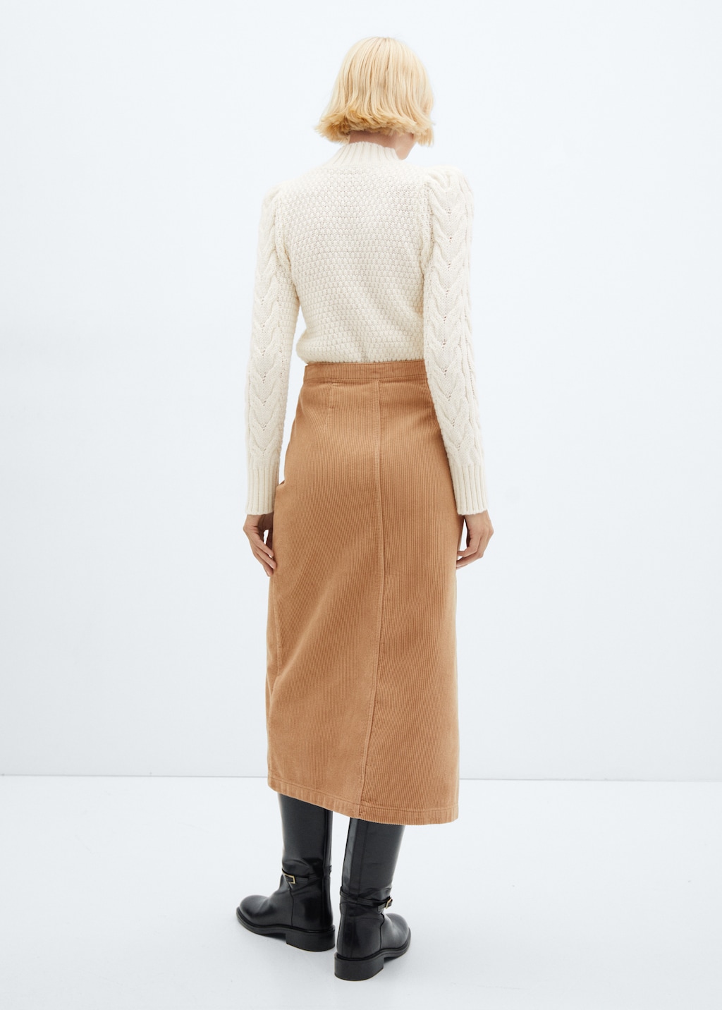 Buttoned corduroy skirt - Reverse of the article