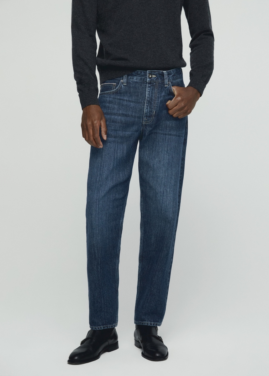 Straight-fit selvedge jeans  - Medium plane